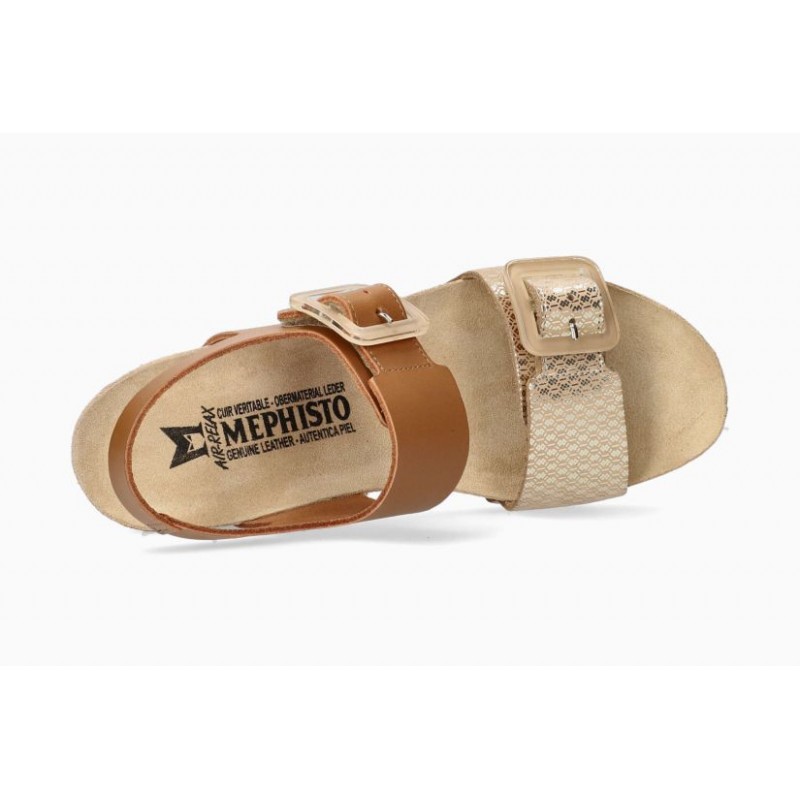 Mephisto Helen Sandals in Camel Nubuck Leather